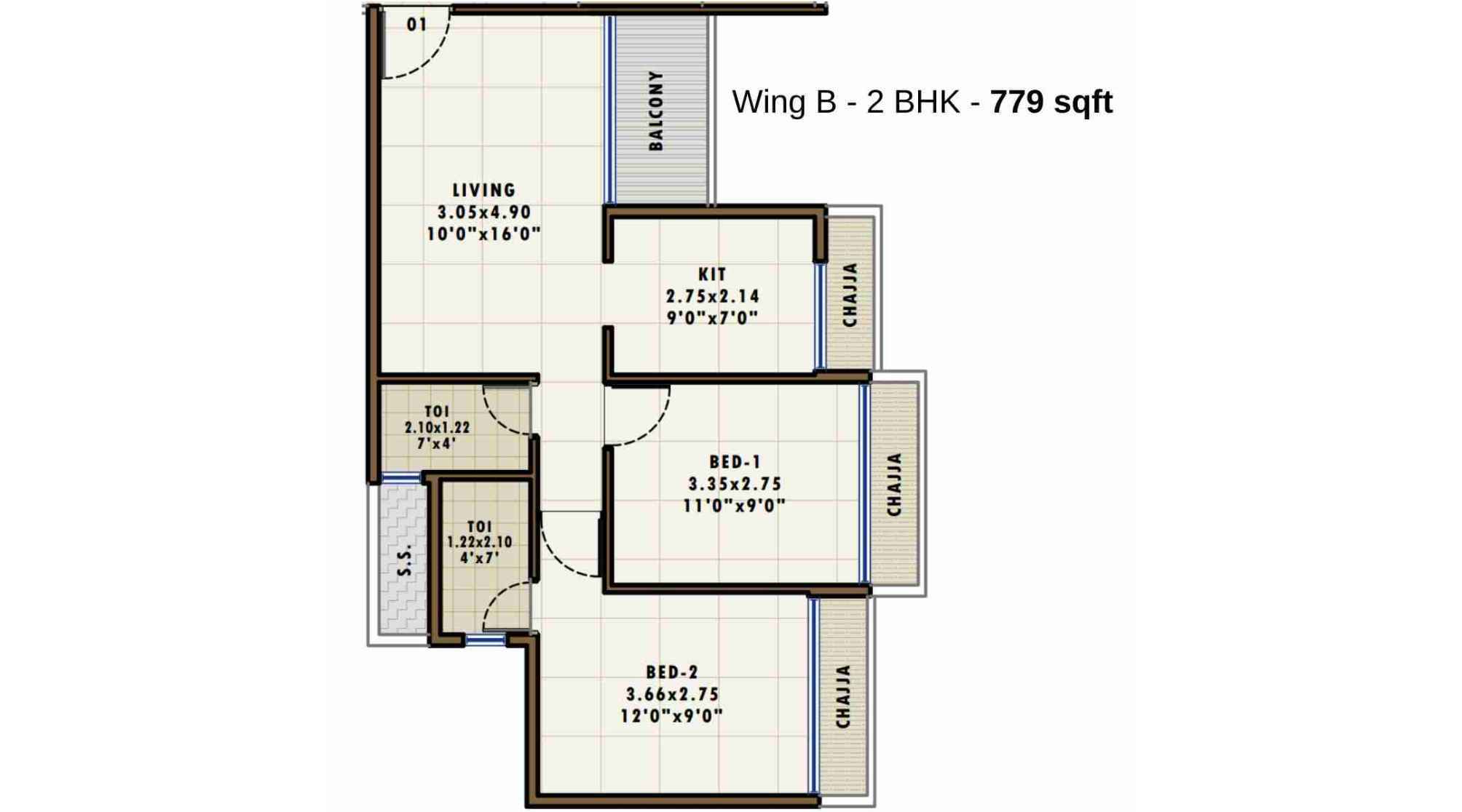 Fornax-Bhoomi-Icon-Floor-Plan-Wing-B-2-BHK-779-sqft (2)